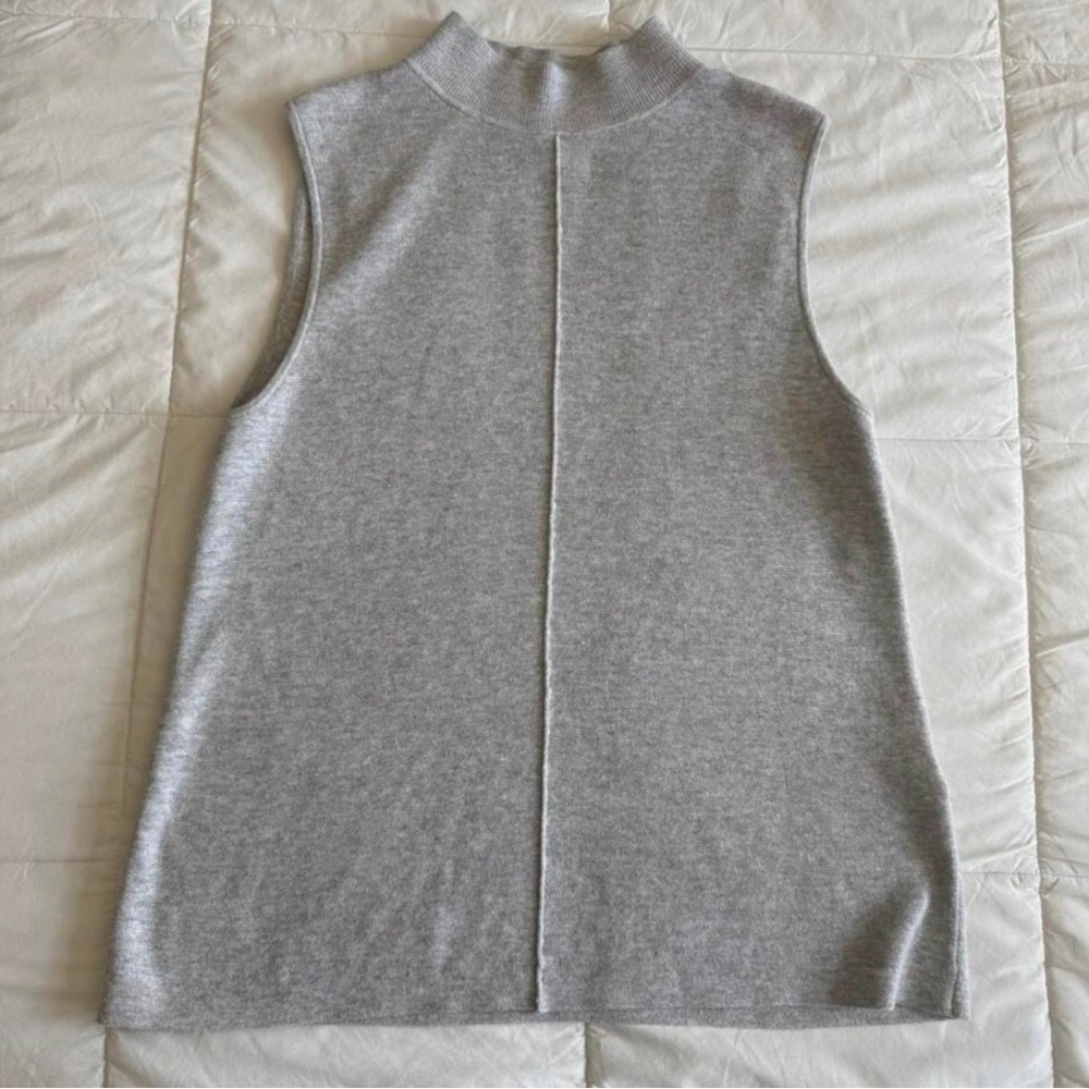 Banana Republic Mock Neck Women's M Grey Sleeveless Sweater